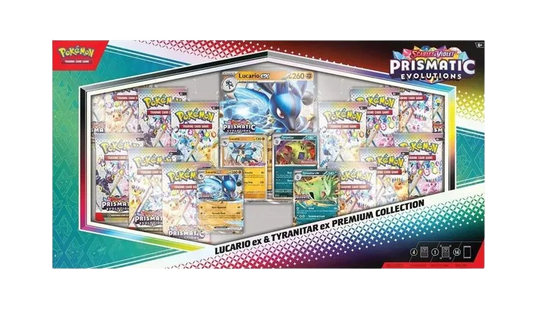 Prismatic Evolutions Lucario ex & Tyranitar ex Premium Collection
